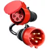 Adapter für Gemini flex 11 kW, CEE Rot Dreiphasen-Wechselstrom 16A > CEE Rot 32A (schwarz, 30 cm)