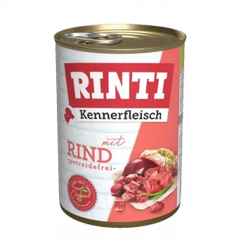 RINTI Kennerfleisch Rind - Nassfutter für Hunde - 400g