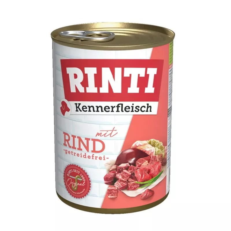 RINTI Kennerfleisch Rind - Nassfutter für Hunde - 400g