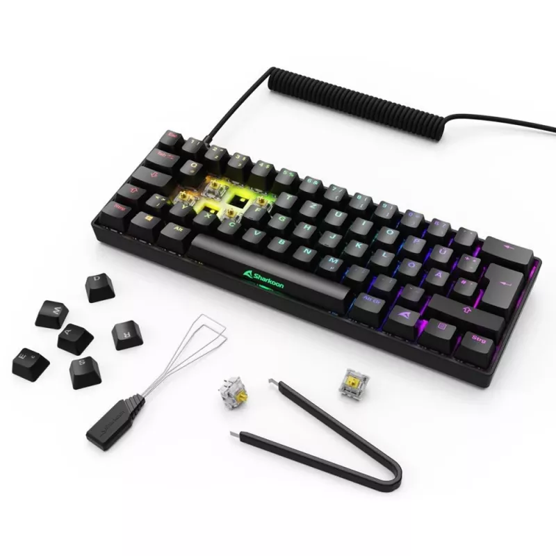 Sharkoon 100065629 Tastatur Home USB QWERTZ Deutsch Schwarz