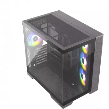 Silentware View A-RGB Schwarz PC-Gehäuse VIEWSchwarz — Mid-Tower-Gehäuse mit A-RGB-Beleuchtung