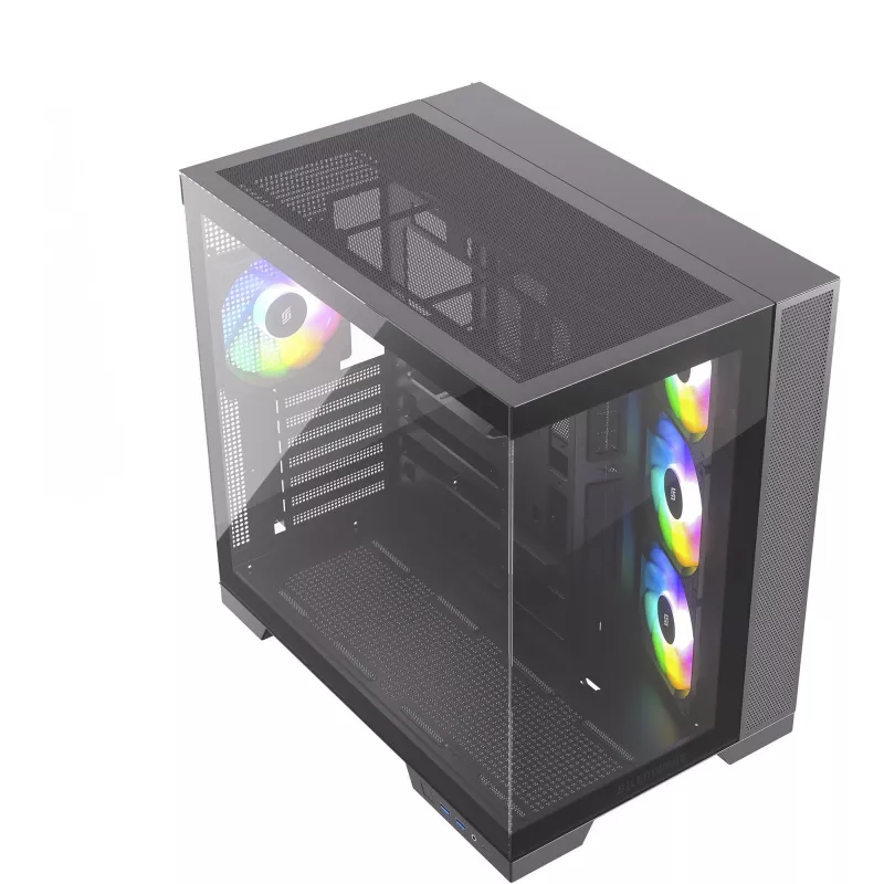 Silentware View A-RGB Schwarz PC-Gehäuse VIEWSchwarz — Mid-Tower-Gehäuse mit A-RGB-Beleuchtung