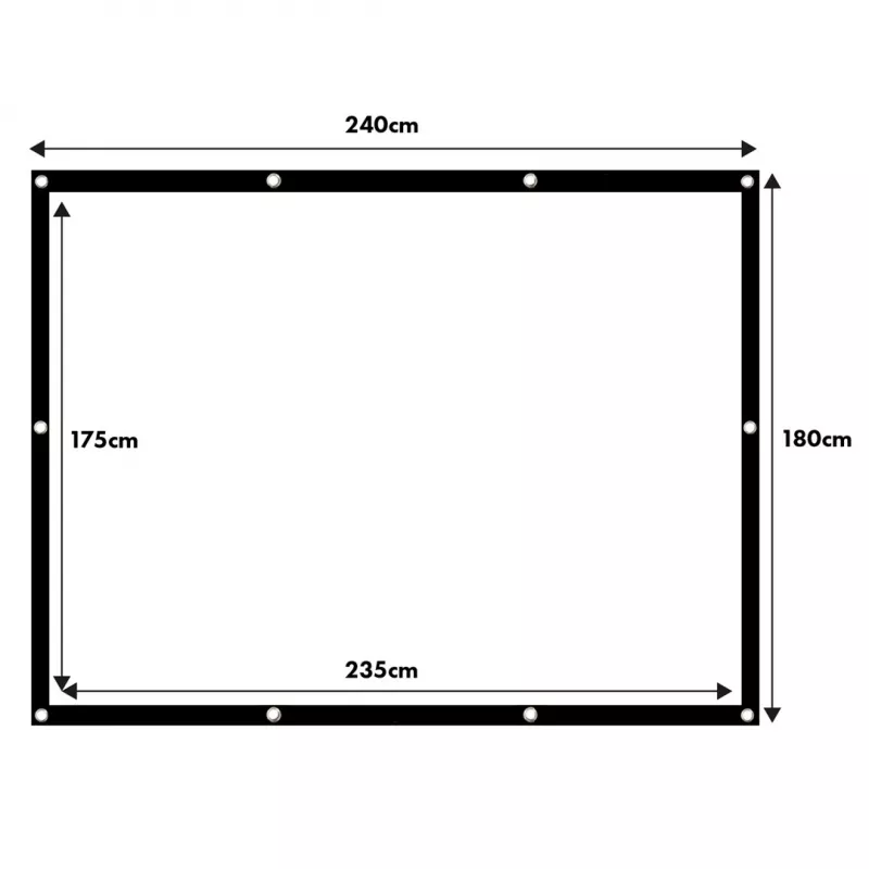 Projektionsleinwand MACLEAN MC-169 — freistehend/hängend Polyester, 240×180 cm (4:3), 120 Zoll Diagonale