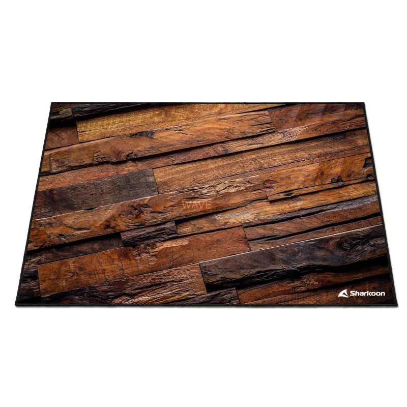 Sharkoon SKILLER SFM12 Wood Gaming-Stuhlunterlage, 140 x 100 cm, Braun