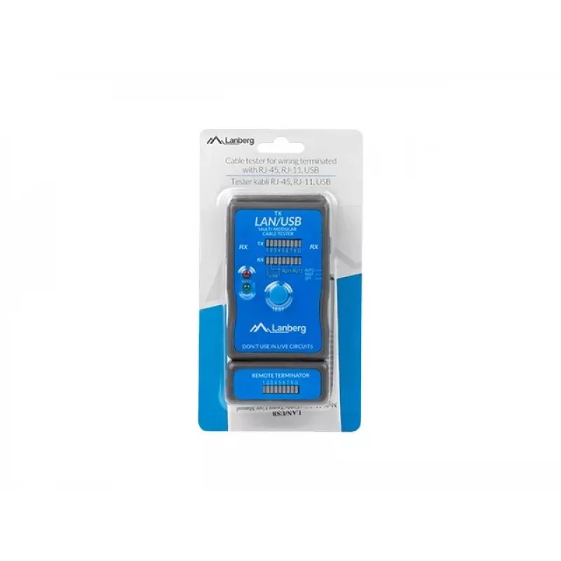 Lanberg NT-0403 Netzwerkkabeltester PoE-Tester Blau