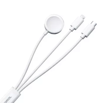 Magnetisches Ladekabel Joyroom S-IW008 Lightning USB-C 5V 1,2m Weiß Kabel