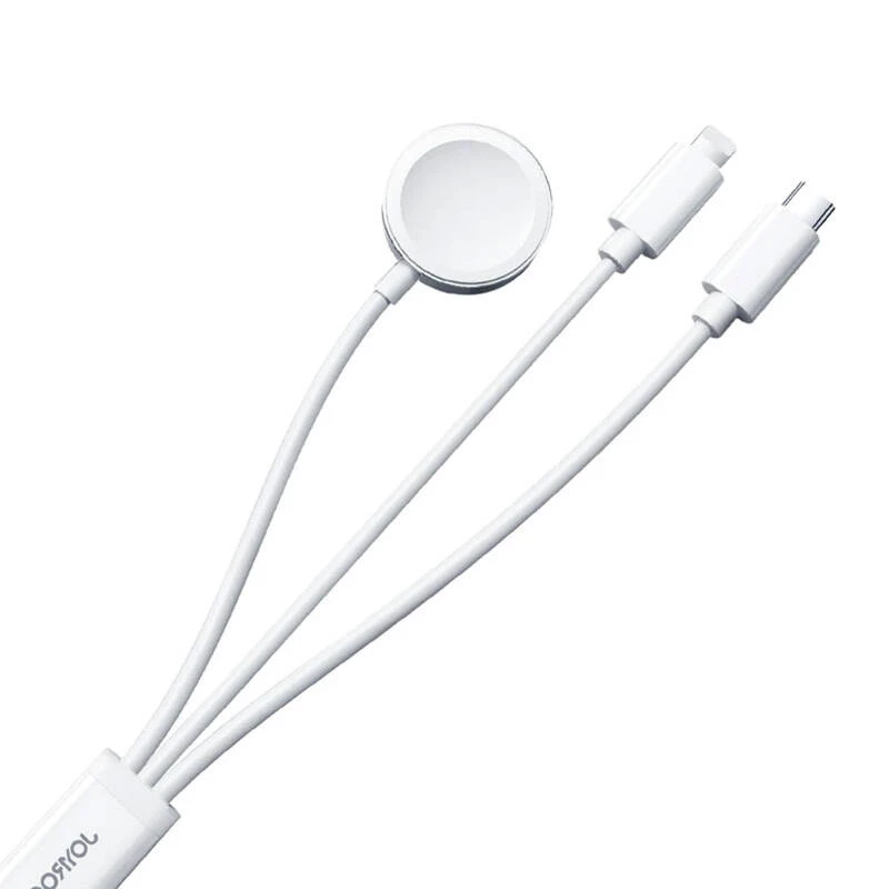 Magnetisches Ladekabel Joyroom S-IW008 Lightning USB-C 5V 1,2m Weiß Kabel