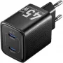 Vention FEFB0-EU 45W Indoor AC-Schnellladegerät 2× USB-C — für Smartphone, Laptop, Tablet, Smartwatch, Kopfhörer (Schwarz)