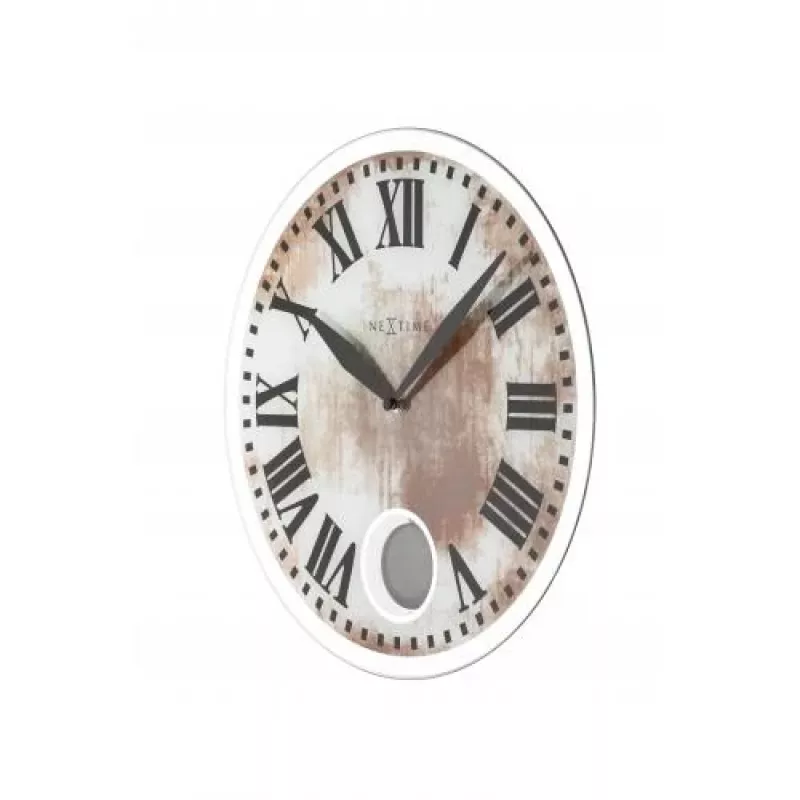 NeXtime Uhr 8162 Romana, Ø43 cm, Wand, Weiß