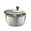 Salatschleuder GEFU Rotare Edelstahl, Kurbelantrieb, 3 L, Edelstahlgehäuse, rund