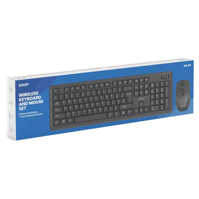 Savio KB-03 Tastatur Maus inklusive Home/Office USB QWERTY US Englisch Schwarz