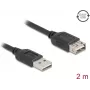 USB A auf USB A Kabel DELOCK 81513 — USB 2.0, 2 m, schwarz, vergoldete Kontakte