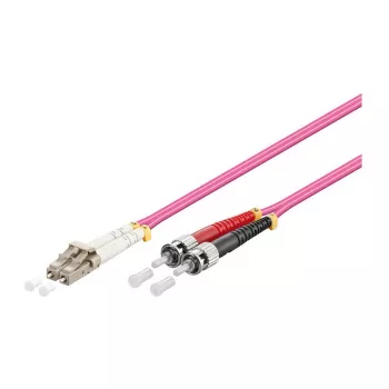 Patchkabel LWL Duplex OM4 (Multimode, 50/125) LC/ST, LSZH, umkehrbare Polarität, 0,5m, Good Connections®
