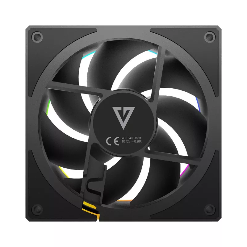 Gehäuselüfter MODECOM VOLCANO LOOP 120 ARGB Reverse Fan Schwarz 120 mm PWM 400–1400 RPM ARGB-Header
