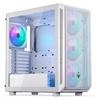 Endorfy Arx 700 ARGB PC-Gehäuse, Midi-Tower, ATX, Tempered Glass - inklusive 4x 140-mm-ARGB-Lüfter, Weiß (EY2A017)
