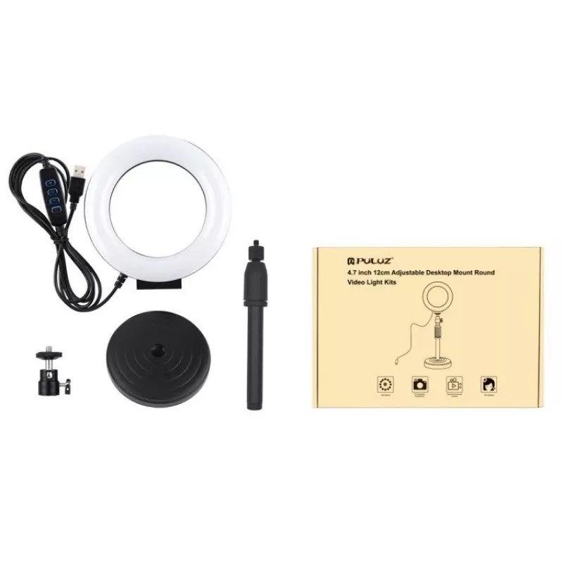 Ring-LED-Lampe Puluz mit verstellbarem Stativ PU391