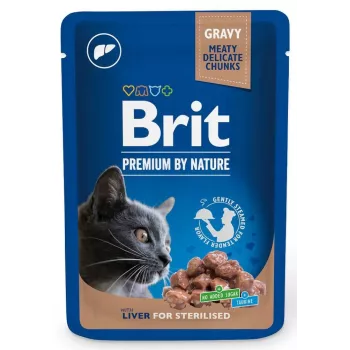 Brit Premium Cat Liver Sterilised mit Leber Katzennassfutter, 100 g