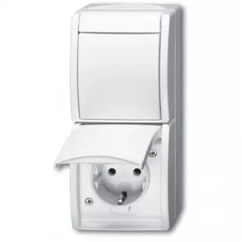 Steckdose Busch-Jaeger 2601/6/20 EW-54 CEE 7/3 2P+E 16A 250V IP44 Weiß