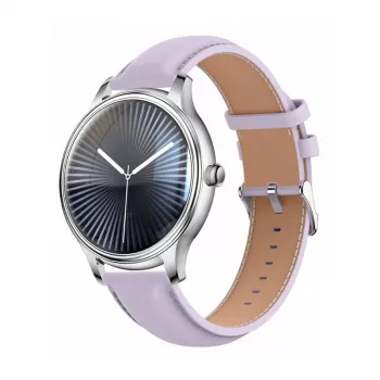Smartwatch Colmi L28 Silber-Lila mit lila Lederarmband