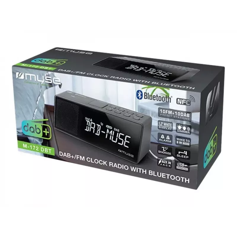Muse M-172 DBT tragbares DAB+/FM RDS Radio, Schwarz