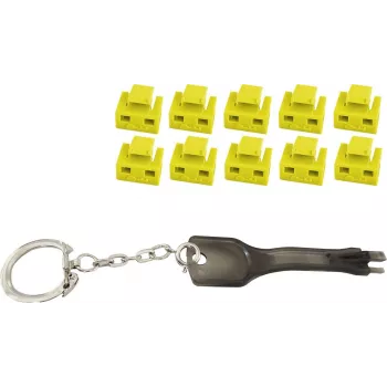 Netzwerk-RJ45-Portblocker ShiverPeaks BS08-01032, gelb, 10er-Pack Schlösser mit 1 Schlüssel