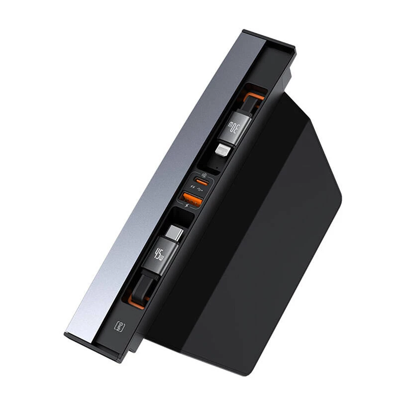 Hub Baseus T-Space mit USB-C-auf-Lightning-Kabeln für Tesla-Fahrzeuge (schwarz)