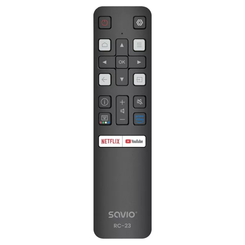 SAVIO RC-23 Universelle IR-Fernbedienung für TCL-Fernseher — 19 Tasten, 10 m Reichweite