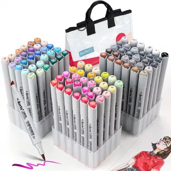 Doppelseitige Marker-Stifte Arrtx Oros, 90 Farben, Dual-Tip-Marker-Set