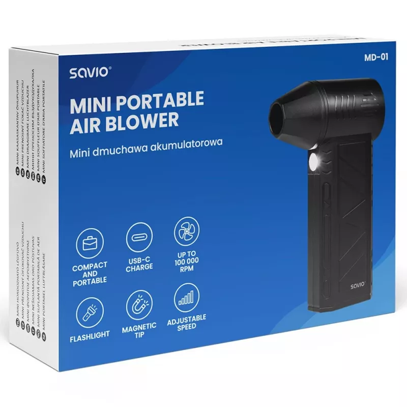Savio MD-01 Laubbläser 60 W 7,4 V 140 km/h Lithium-Ion (Li-Ion)