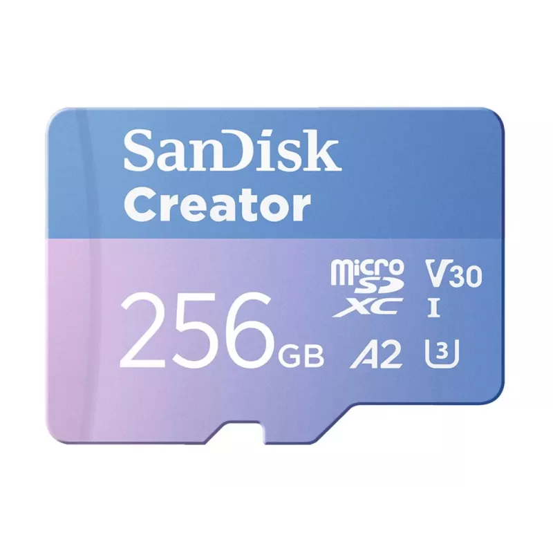 SanDisk Creator MicroSD-Speicherkarte 256 GB, hohe Übertragungsgeschwindigkeiten bis zu 190 MB/s