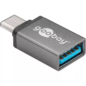 Wentronic Goobay USB-C™ Adapter - USB 3.0 A-Buchse, Grau - zur Verbindung zwischen USB-C™- und USB-A-Geräten (56621)