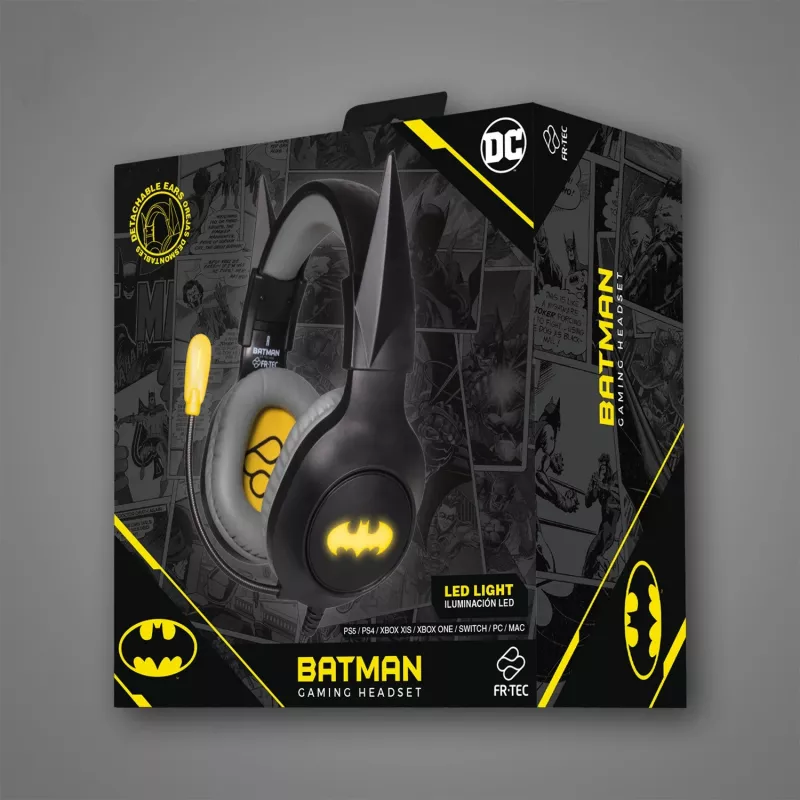 Headset FR-TEC Gaming Headset Batman mit abnehmbaren Ohren