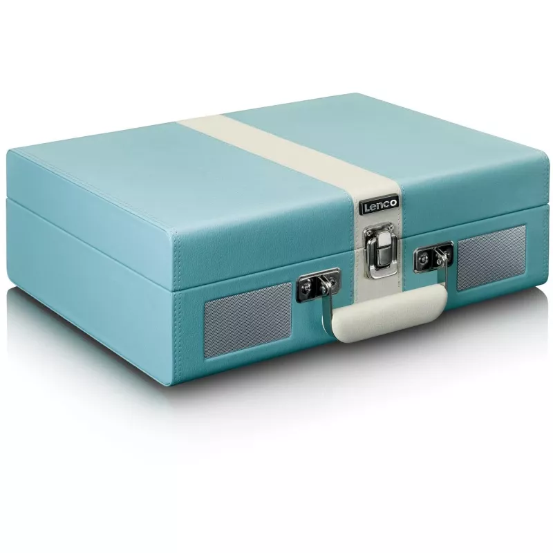 Riemengetriebener Audio-Plattenspieler Lenco TT-110 Blau Weiß halbautomatisch