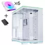 Lian Li O11 Dynamic EVO RGB PC-Gehäuse-Bundle, Midi-Tower, ARGB, gehärtetes Glas + 6x UNI FAN SL-INF Reverse Blade Lüfter - Weiß