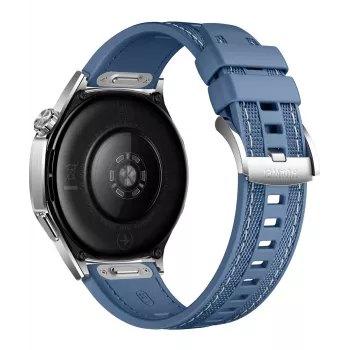 Smartwatch HUAWEI WATCH GT5 46mm – 1,43 Zoll AMOLED, GPS, 524 mAh, Edelstahlgehäuse, blaues gewebtes Armband