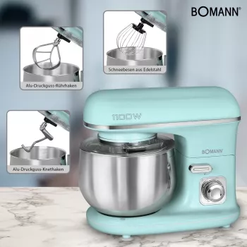Bomann KM 6030 CB Küchenmaschine 1100 W 5 L Mintfarbe