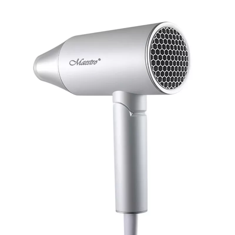 Haartrockner Maestro MR-213 2100W klappbarer Griff, 2 Geschwindigkeiten, Kaltstufe, doppelwandiger Konzentrator, Silber