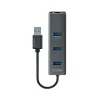 SAVIO USB-A-Hub mit RJ-45 Gigabit Ethernet AK-57 — 3× USB-A + RJ-45, USB 3.2 Gen 1 Micro‑B Host, 5 Gbit/s, 4 Ports, grau