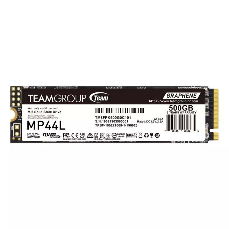 SSD-Laufwerk Team Group 500 GB M.2 PCI Express 4.0 NVMe TM8FPK500G0C101