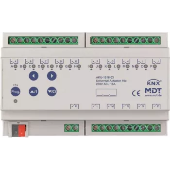 MDT Battery-1616.03 Universalaktor 1 6-fach 8TE REG 16A 230VAC 100µF 15EVG (Battery-1616.03)