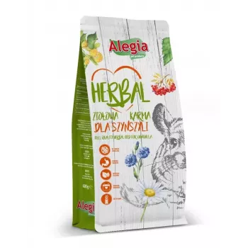 Trockenfutter Alegia Herbal für Chinchillas 600 g — Alleinfutter für ausgewachsene Chinchillas, getreidefrei, glutenfrei, Fruchtgeschmack