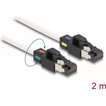 DeLOCK Netzwerkkabel RJ45-Stecker auf RJ45-Stecker Cat.6A S/FTP 2 m weiß