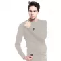 Bluse Glovii GJ1GL Rundhals Langarm Grau Elastan Polyester