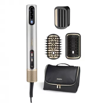 Haarstyling-Set BABYLISS AS6555E — Airflow-Technologie, 4 Heizstufen, 2,5 m Kabel, Silber/Gold