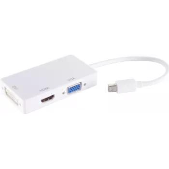 shiverpeaks ®-BASIC-S--Adapter-Mini DisplayPort-Stecker auf HDMI/DVI/VGA-Buchse, Weiß (BS10-01015)