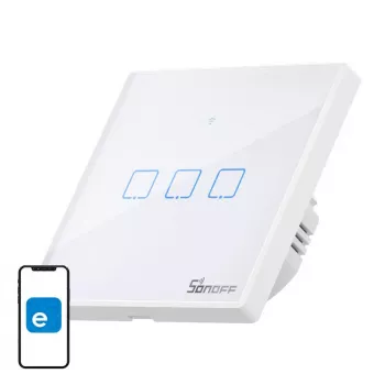 Wandmontierter smarter Lichtschalter Sonoff T2 EU TX 3-Kanal Wi‑Fi + RF 433 Steuerung
