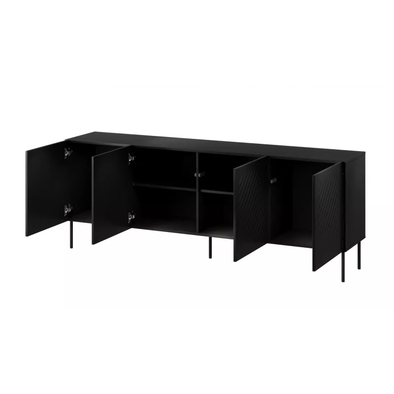 SIENA Kommode 200x40x75 matt schwarz