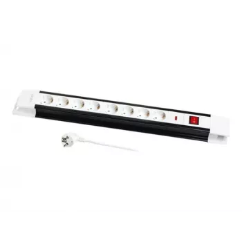 Power Extension LogiLink LPS207 3m 8 AC Outlets Schwarz White