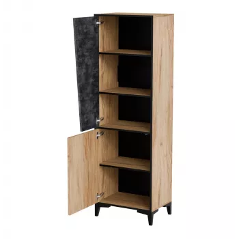 Regal cama meble OVO 2D Bücherregal 50×38×182,5 cm Eiche/Beton