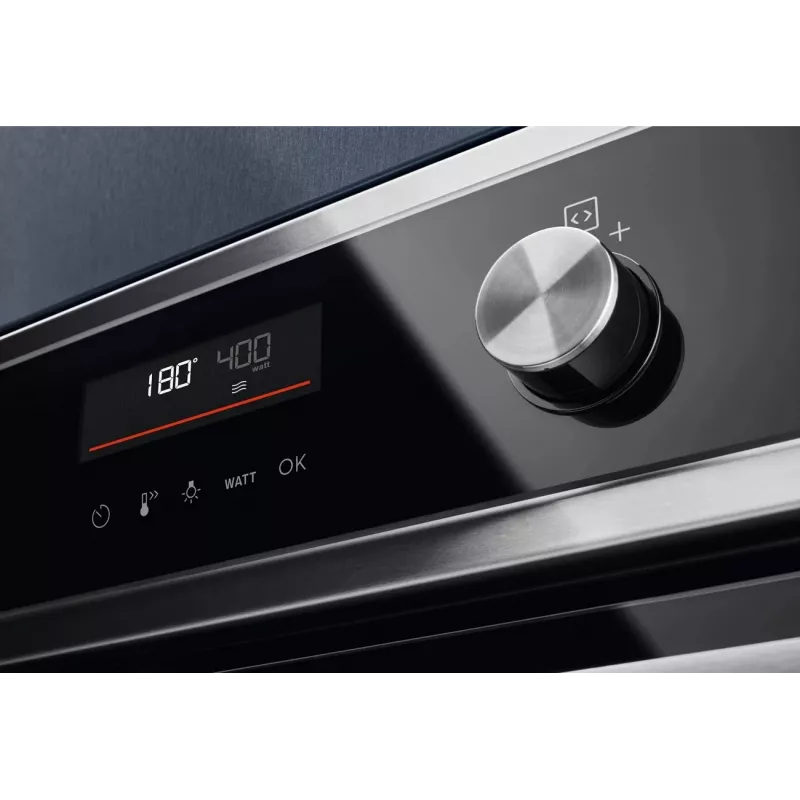 Einbau-Backofen Electrolux EVL6E49X, Kompakt 45 cm, Metall, Schwarz, CombiQui
